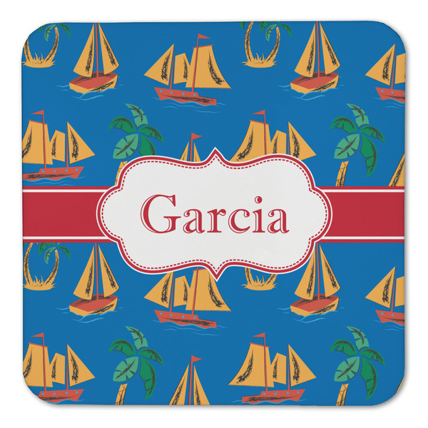 Boats & Palm Trees Coaster Set - FRONT (one)