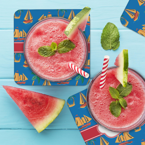 Boats & Palm Trees Coaster Set - LIFESTYLE