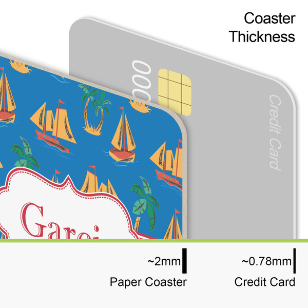 Boats & Palm Trees Coaster Thickness