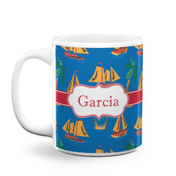 Boats & Palm Trees Coffee Mug (Personalized)