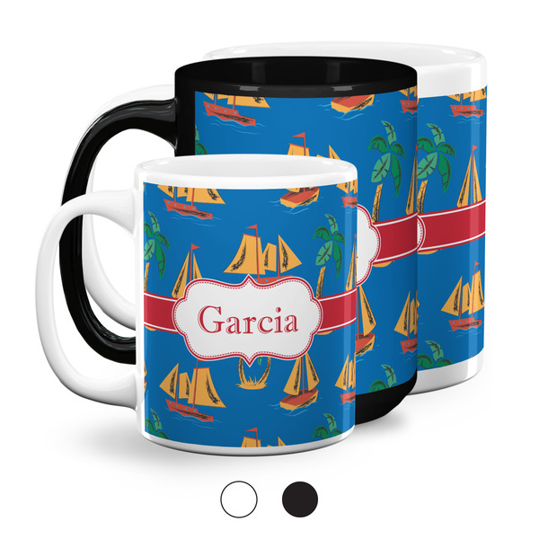 Boats & Palm Trees Coffee Mugs Main