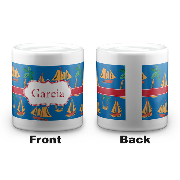 Boats & Palm Trees Coin Bank - Apvl
