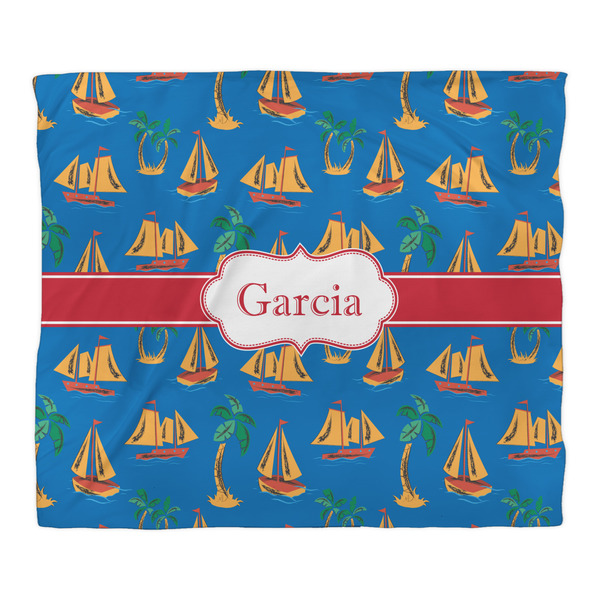 Boats & Palm Trees Comforter - King - Front