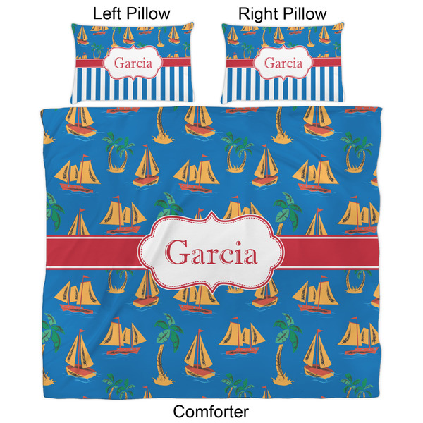Boats & Palm Trees Comforter Set - King - Approval