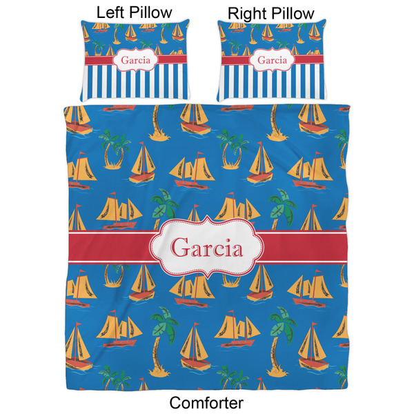 Boats & Palm Trees Comforter Set - Queen - Approval