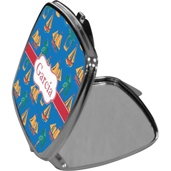 Boats & Palm Trees Compact Mirror (Side View)