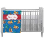 Boats & Palm Trees Crib Comforter / Quilt (Personalized)