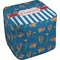 Boats & Palm Trees Cube Poof Ottoman (Bottom)
