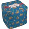Boats & Palm Trees Cube Poof Ottoman (Top)