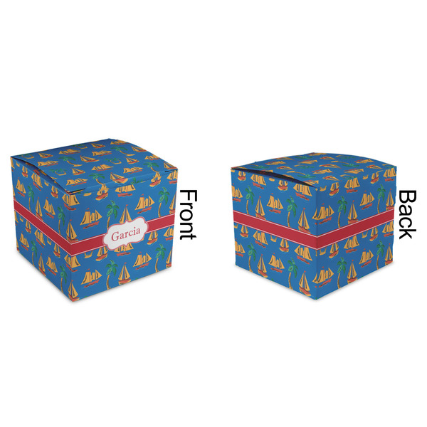 Boats & Palm Trees Cubic Gift Box - Approval