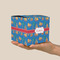 Boats & Palm Trees Cube Favor Gift Box - On Hand - Scale View