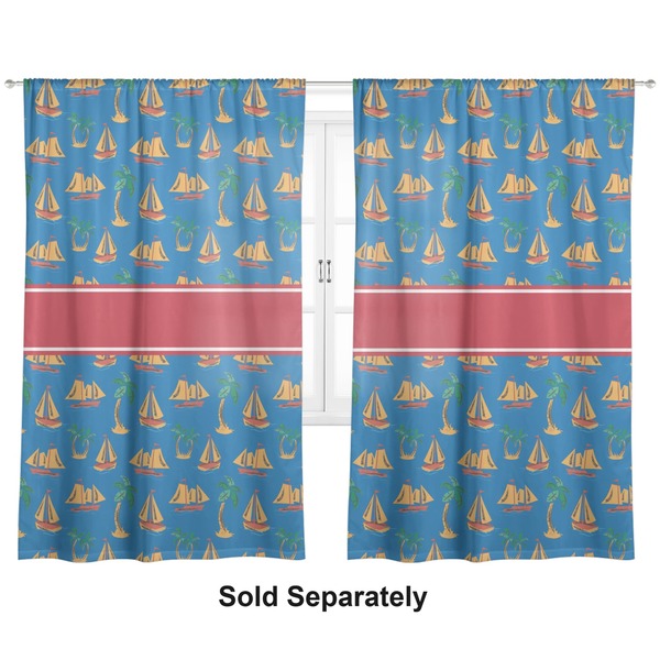 Boats & Palm Trees Curtains