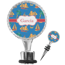 Boats & Palm Trees Wine Bottle Stopper (Personalized)