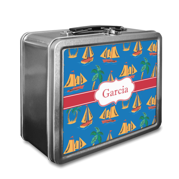 Custom Boats & Palm Trees Lunch Box (Personalized)