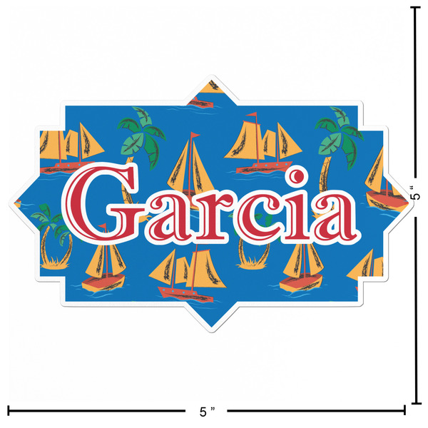 Boats & Palm Trees Custom Shape Iron On Patches - L - APPROVAL