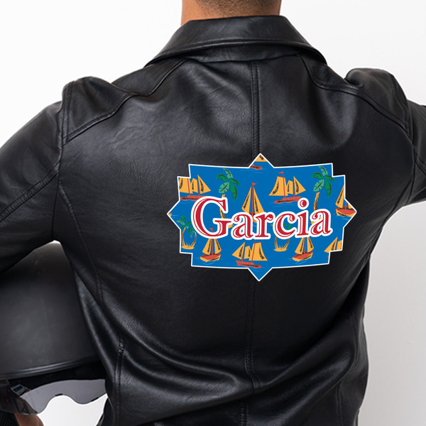 Boats & Palm Trees Custom Shape Iron On Patches - XXXL - APPROVAL