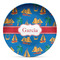 Boats & Palm Trees Microwave Safe Plastic Plate - Composite Polymer (Personalized)