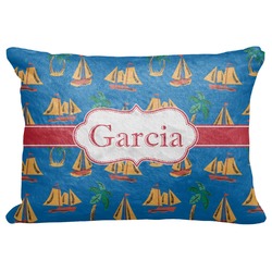 Boats & Palm Trees Decorative Baby Pillowcase - 16"x12" (Personalized)