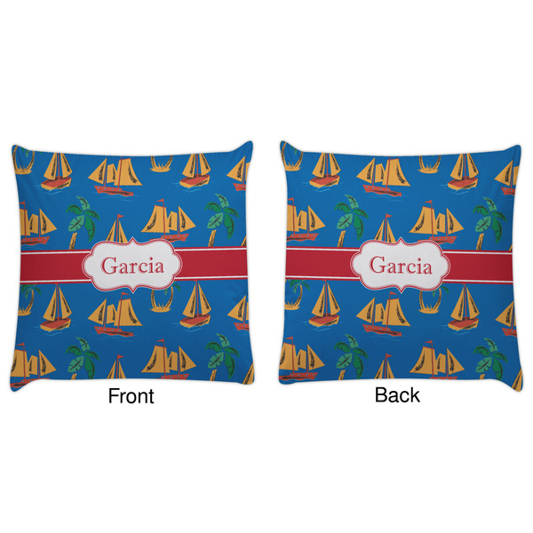 Boats & Palm Trees Decorative Pillow Case - Approval
