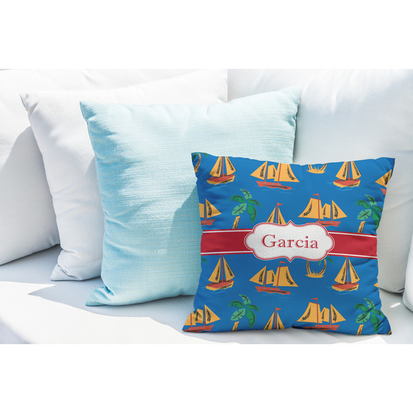 Boats & Palm Trees Decorative Pillow Case - LIFESTYLE 2
