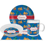 Boats & Palm Trees Dinner Set - Single 4 Pc Setting w/ Name or Text