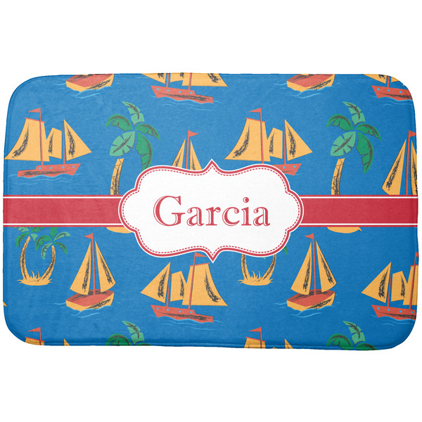 Custom Boats & Palm Trees Dish Drying Mat (Personalized)