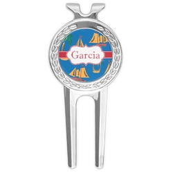 Boats & Palm Trees Golf Divot Tool & Ball Marker (Personalized)
