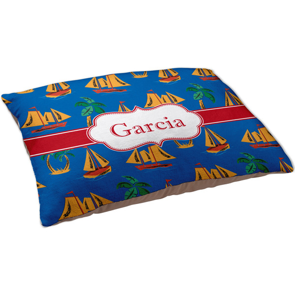 Boats & Palm Trees Dog Bed - Large