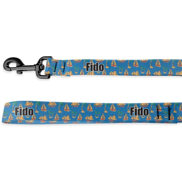 Custom Boats & Palm Trees Deluxe Dog Leash - 4 ft (Personalized)