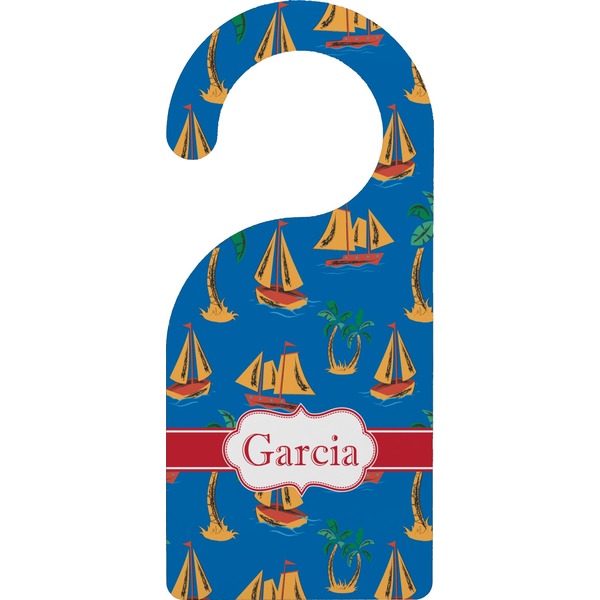 Custom Boats & Palm Trees Door Hanger (Personalized)
