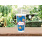 Boats & Palm Trees Double Wall Tumbler with Straw Lifestyle