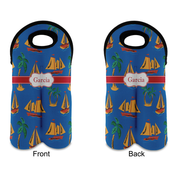 Boats & Palm Trees Double Wine Tote - APPROVAL (new)