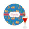 Boats & Palm Trees Drink Topper - Medium - Single with Drink