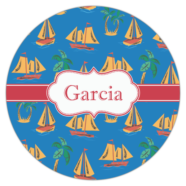 Boats & Palm Trees Drink Topper - Medium - Single