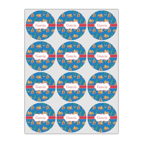 Boats & Palm Trees Drink Topper - Small - Set of 12