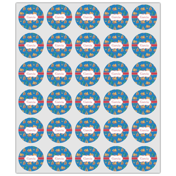 Boats & Palm Trees Drink Topper - XSmall - Set of 30