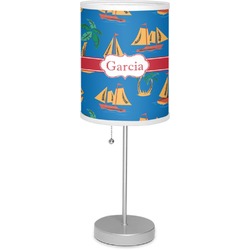 Boats & Palm Trees Lamp with Drum Shade (Personalized)