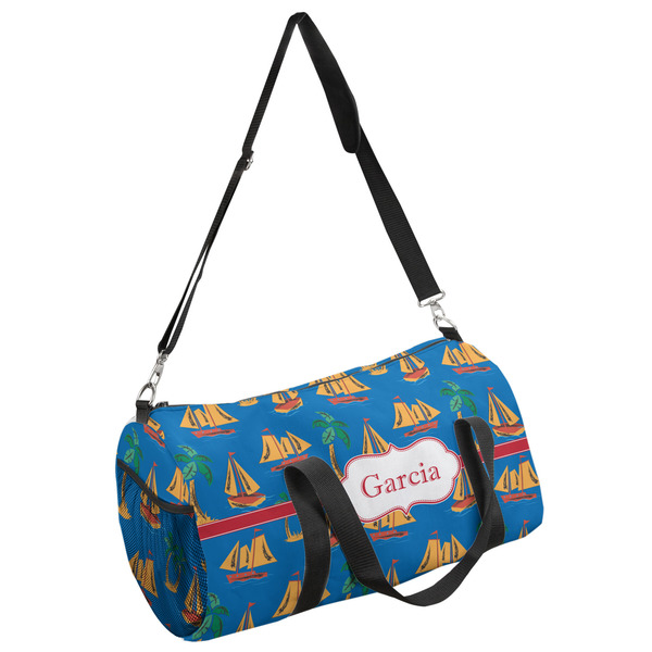 Custom Boats & Palm Trees Duffel Bag - Large (Personalized)