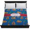 Boats & Palm Trees Duvet Cover - Queen - On Bed - No Prop