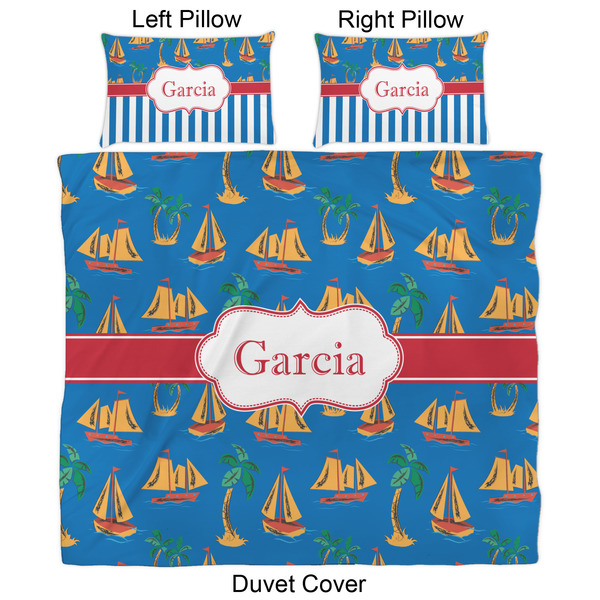 Boats & Palm Trees Duvet Cover Set - King - Approval