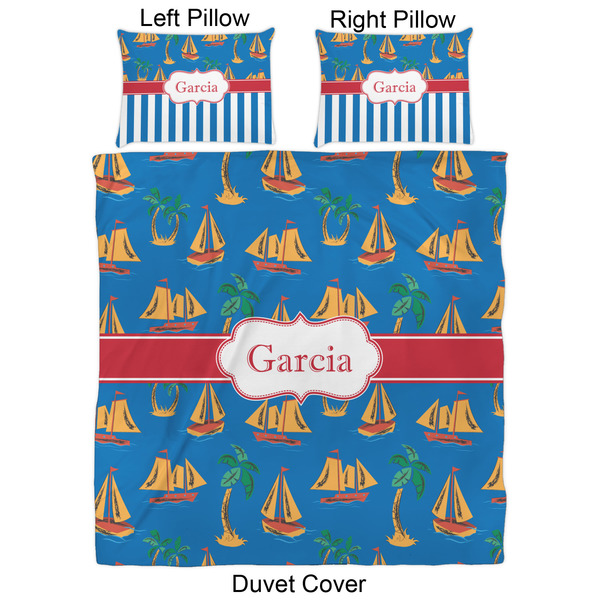 Boats & Palm Trees Duvet Cover Set - Queen - Approval