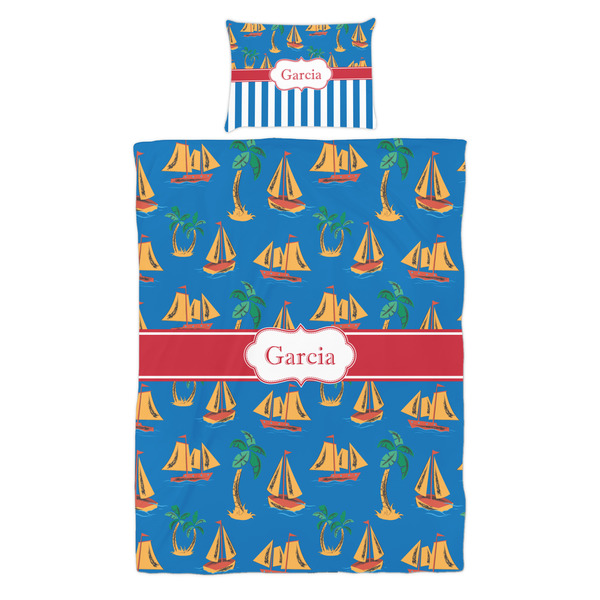 Boats & Palm Trees Duvet Cover Set - Twin - Alt Approval
