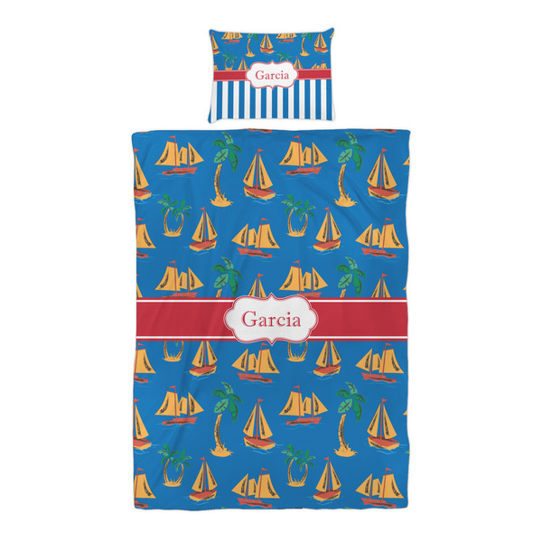 Boats & Palm Trees Duvet Cover Set - Twin XL - Alt Approval