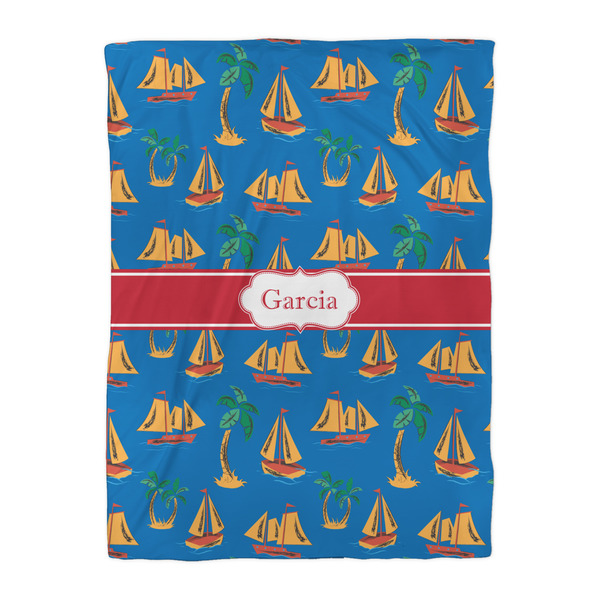 Boats & Palm Trees Duvet Cover - Twin XL - Front