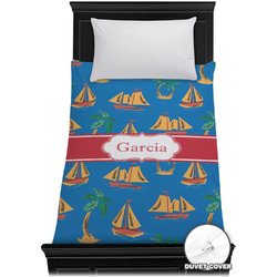 Boats & Palm Trees Duvet Cover - Twin XL (Personalized)