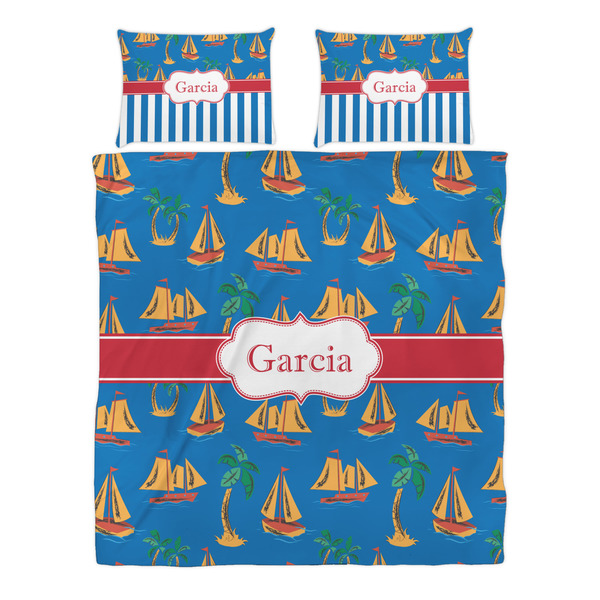 Boats & Palm Trees Duvet cover Set - Queen - Alt Approval