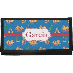 Boats & Palm Trees Canvas Checkbook Cover (Personalized)
