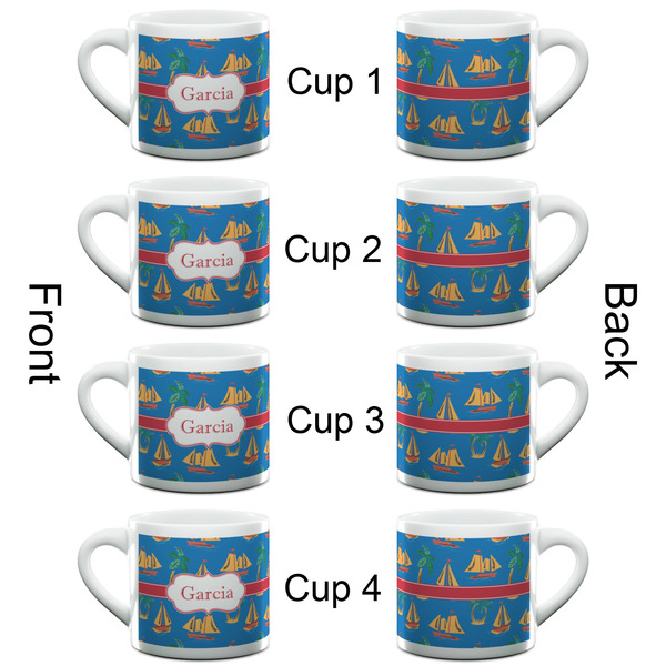 Boats & Palm Trees Espresso Cup - 6oz (Double Shot Set of 4) APPROVAL