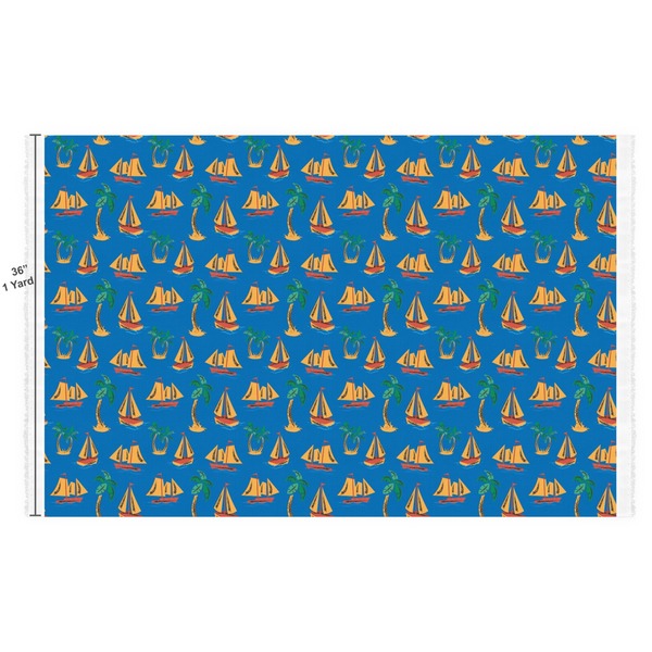 Boats & Palm Trees Fabric Full Yard