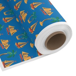 Boats & Palm Trees Fabric by the Yard